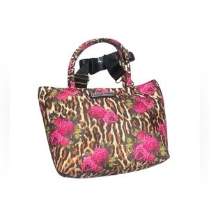 Betsey Johnson Floral Leopard Print Tote Bag Lunch NWT